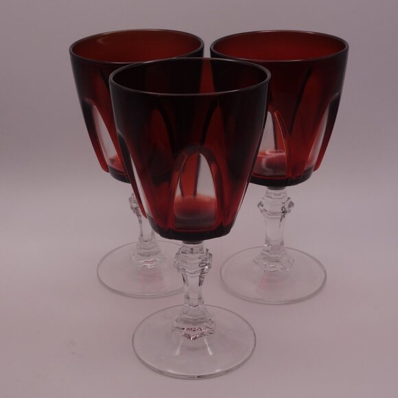 Set of Three(3) Red Wine Glasses France - Picture 1 of 12